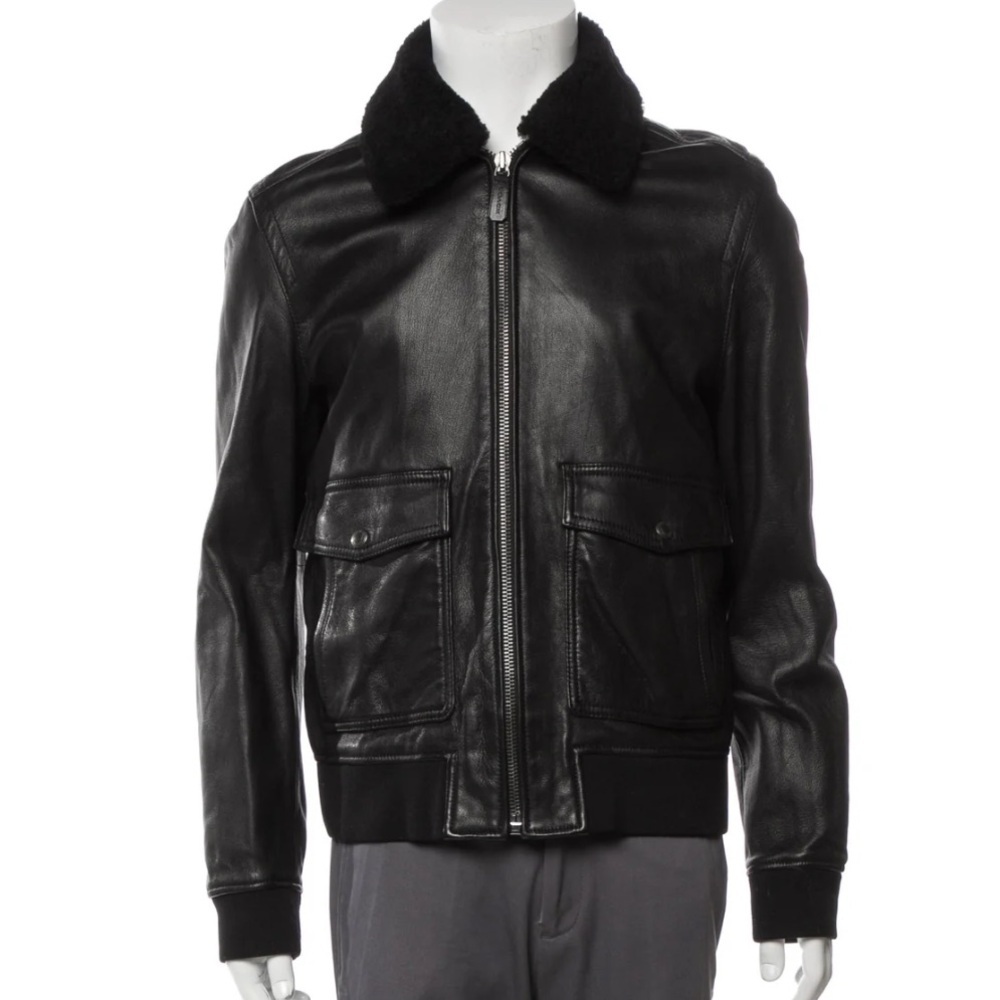 COACH Men’s Goat Leather Moto Jacket